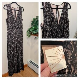 Boston Proper Lace V-Neck Jumpsuit 12 NWt